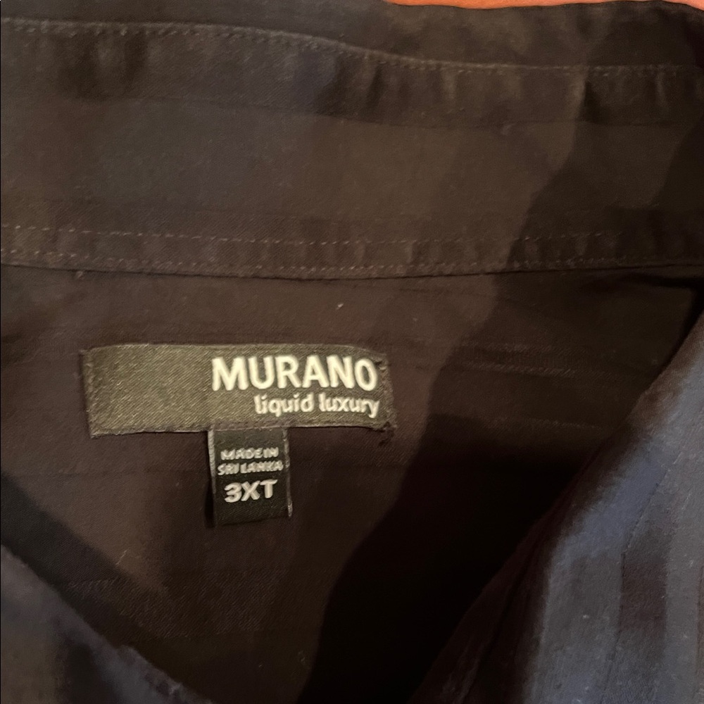 Murano Men's black Striped Button Down Shirt - Picture 2 of 7